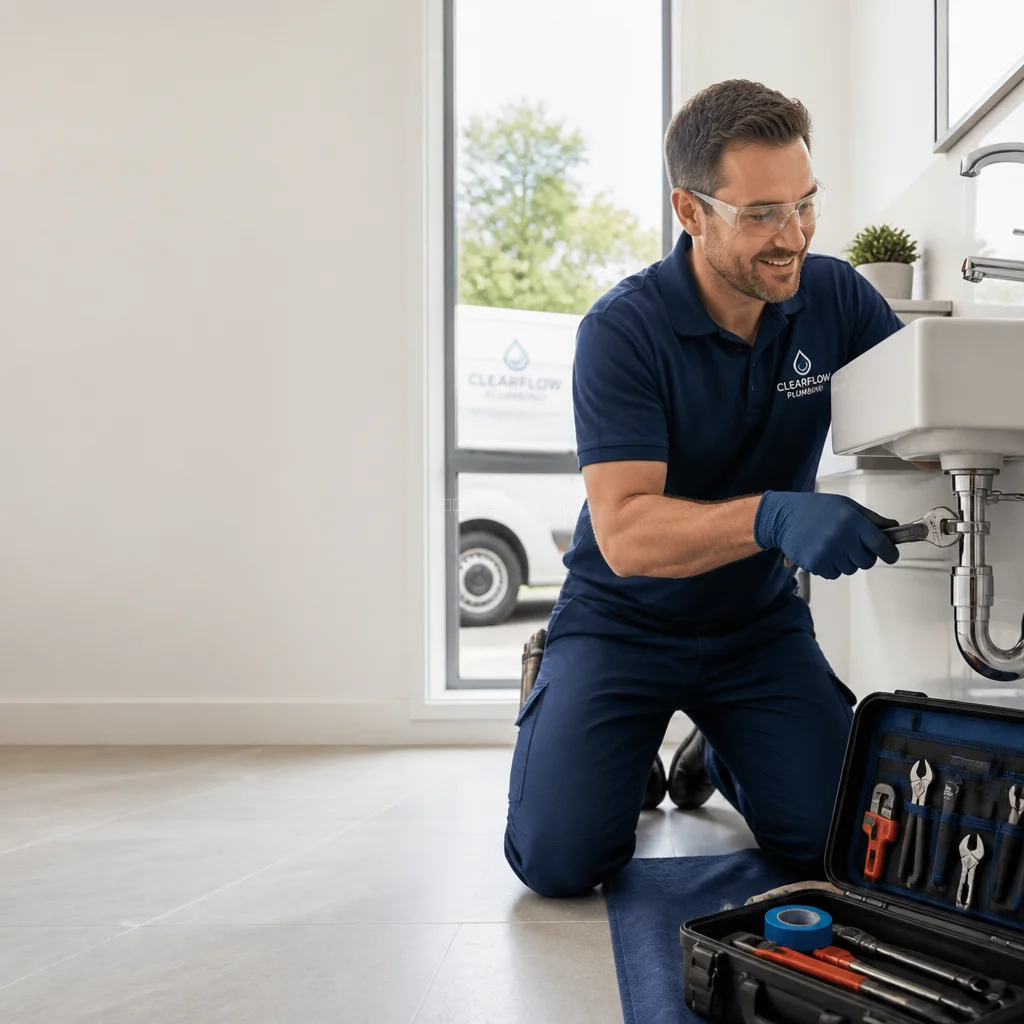 Técnico de PipeExpert trabajando en sistema de tuberías